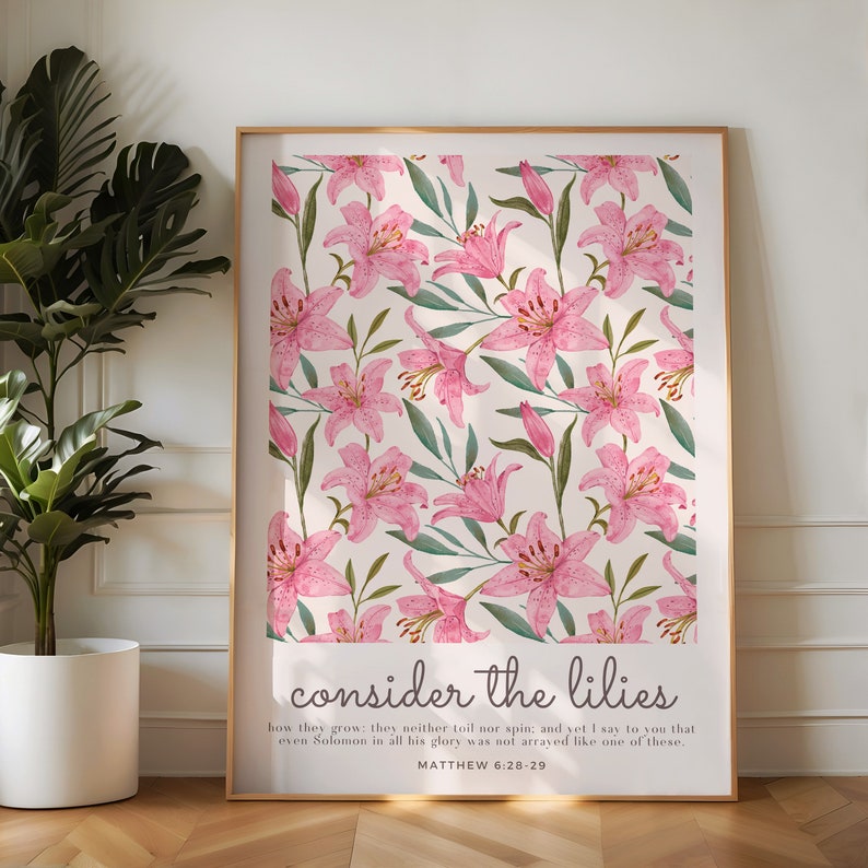 Pink Christian Gallery Wall Set of 8 Pretty Preppy Posters, Girls Bible Verse Wall Art, Coquette