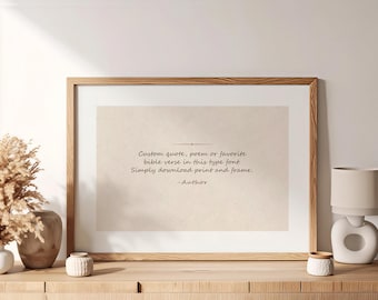 Custom Scripture Quote Script Font Digital Download, Personalized Bible Verse Print Horizontal Orientation