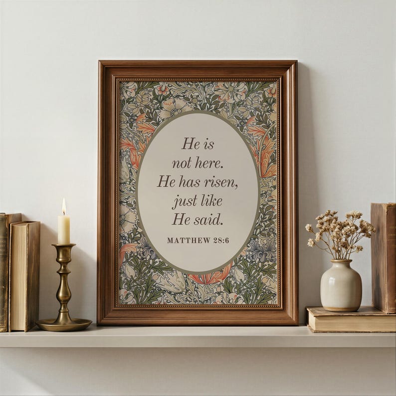 Easter Christian Wall Art He is Not Here, He is Risen Digital Download ...