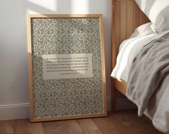 Christian Wall Art Philippians 4:6-7, Vintage Pattern Bible Verse Print (Digital Download)