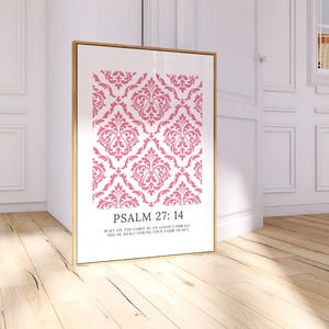 Pink Christian Wall Art Set of 6 Pink Psalms Flower Market Bible Verse ...