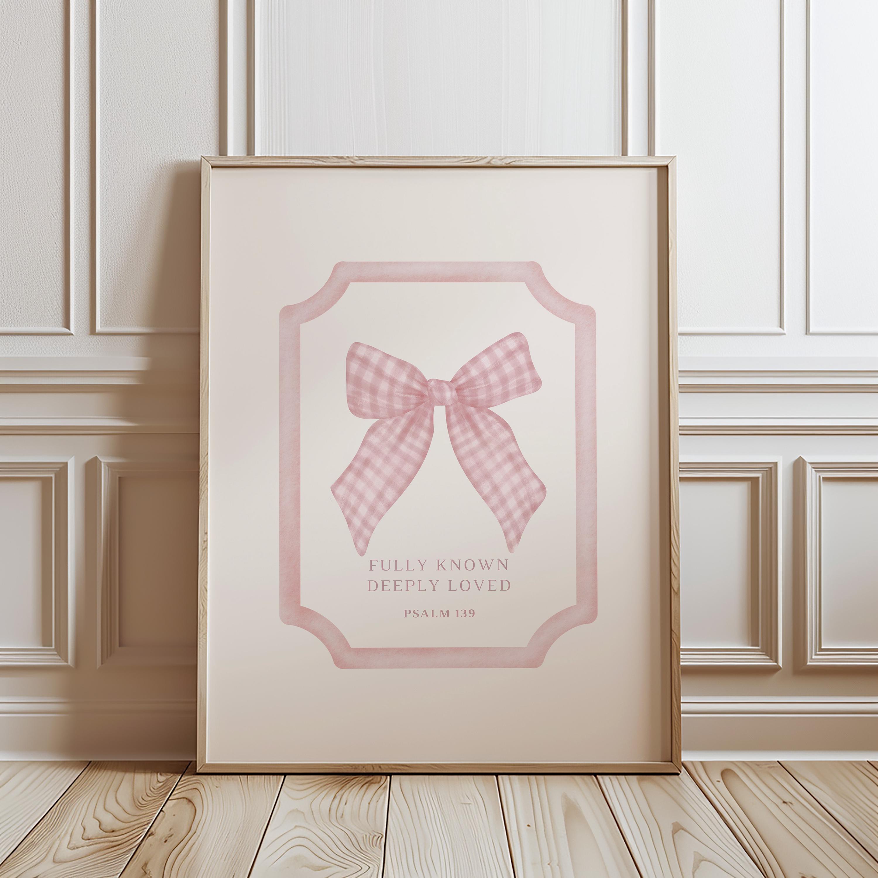 Pink Christian Pattern Pink Floral Christian Nursery Prints: Set of 5, Cottagecore Scripture ...