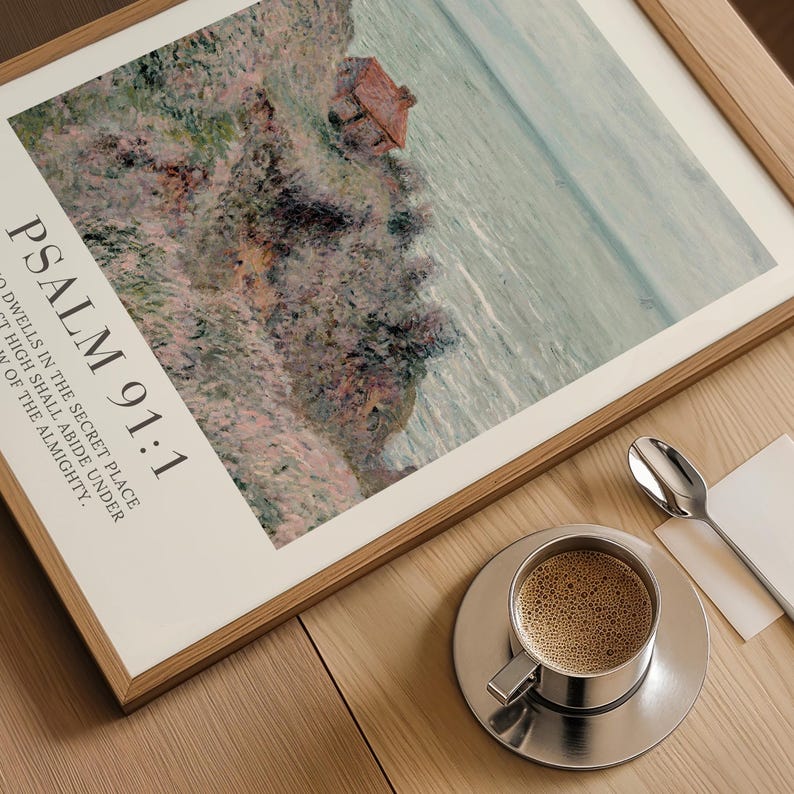 Psalms Christian Wall Art Set of 6, Landscape Vintage Bible Verse