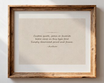 Custom Scripture Quote Script Font Digital Download, Personalized Bible Verse Print Horizontal Orientation