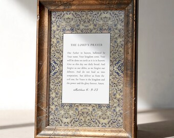 主の祈り、ヴィンテージキリスト教壁掛けアート、天におられる私たちの父のデジタルダウンロード