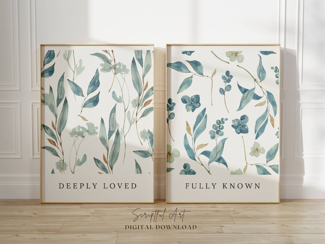 Jade Poster Jade Green Botanical Posters, Deeply Loved Fully Known, Set of 2 ...