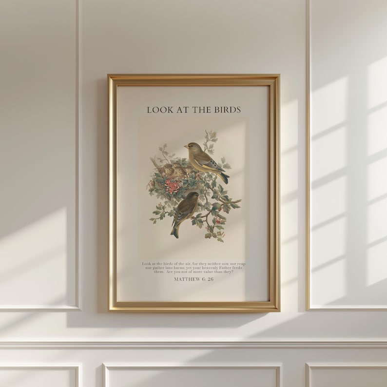 Christian Vintage Gallery, Set of 5, Cottagecore Bible Verse Wall Art, Floral Scripture Prints, Digital Download image 4