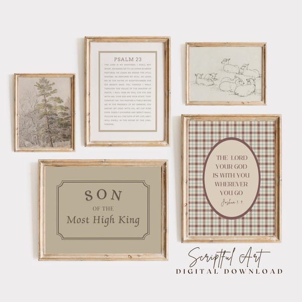 Christian Boy Nursery Decor Rustic Bible Verse Little Man Cave Toddler Prints, Scripture Wall Art for Kids: Set of 5 Digital Download