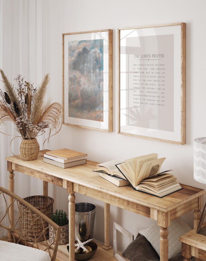 The Lords Prayer Art Print Set of 2 Calming Christian Home Decor ...