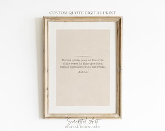 Custom Bible Verse Typewriter Font Digital Download, Personalized Scripture Customizable Printable Wall Art