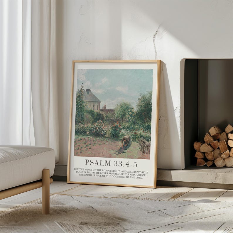 Christian Wall Art Psalms Collection, Set of 3, Vintage Landscape