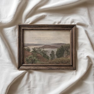 Christian Wall Art Vintage Landscape Bible Verse Print, Blessed Hope and Glorious Appearing, Titus 2: 13-14, Digital Download