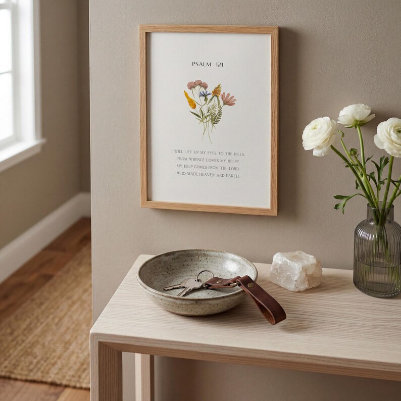 Christian Wildflowers Wall Art Psalms Floral Bible Verse Prints SET OF ...