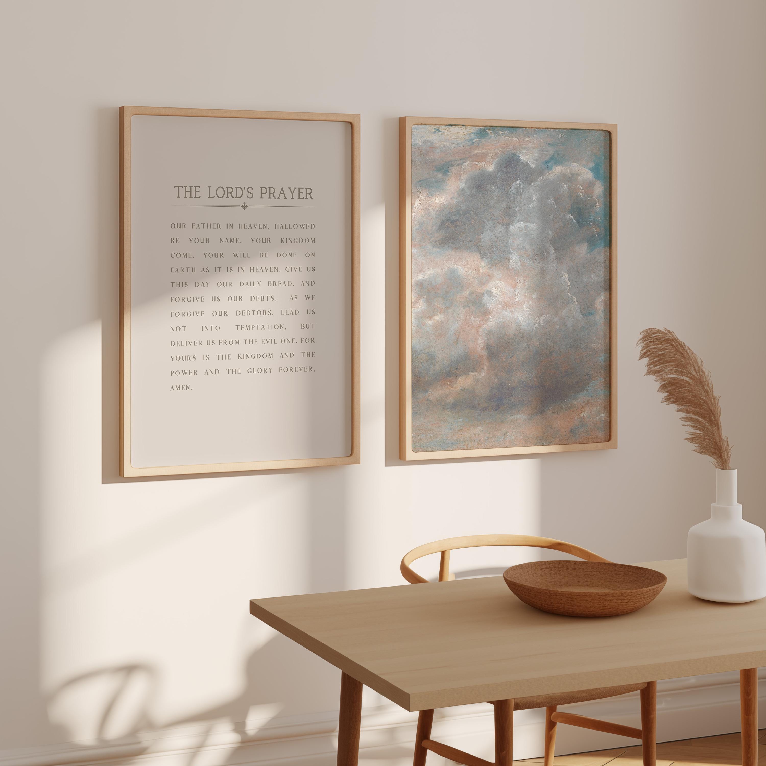 The Lords Prayer Art Print Set of 2 Calming Christian Home Decor ...