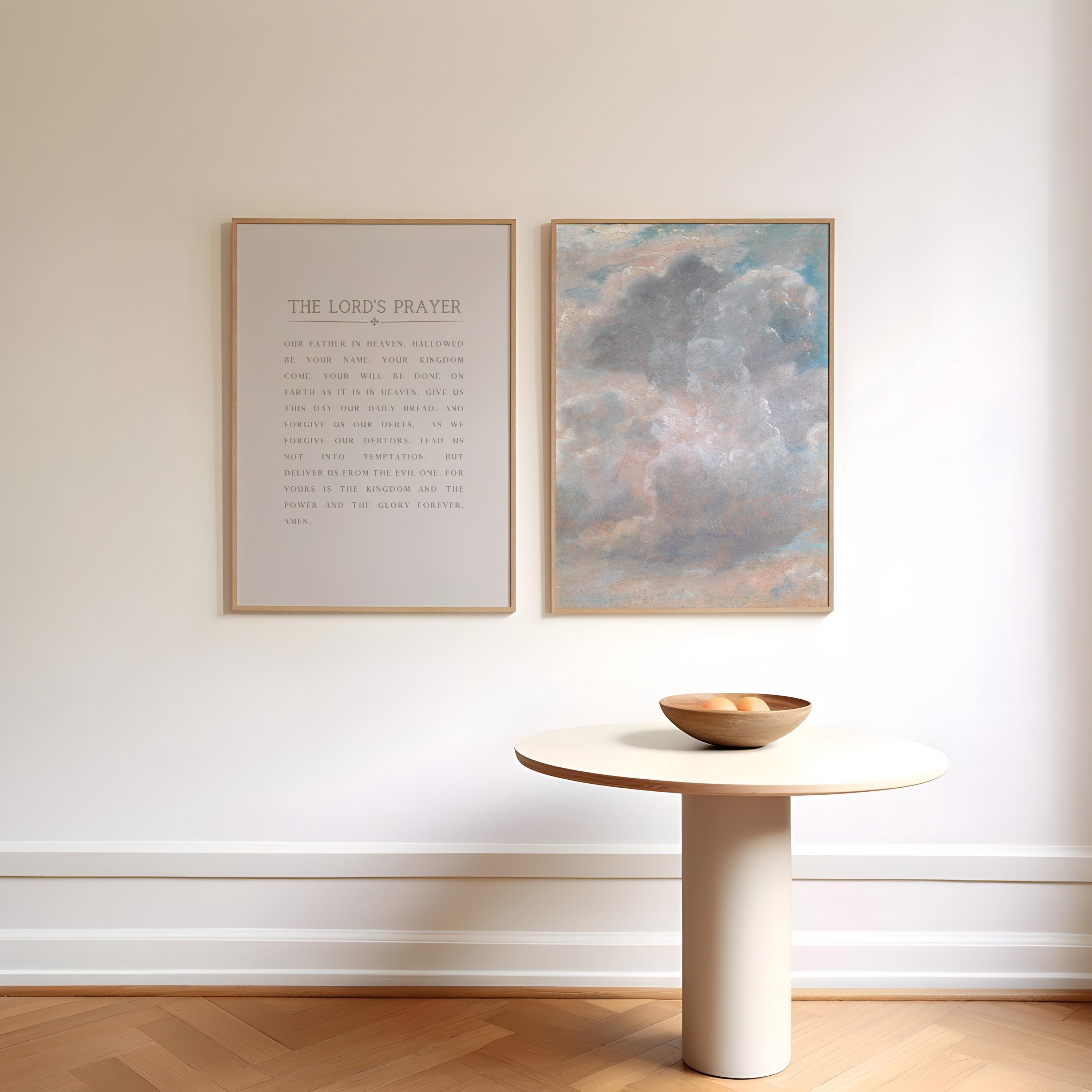 The Lords Prayer Art Print Set of 2 Calming Christian Home Decor ...