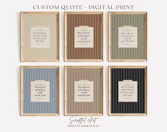 カスタムキリスト教ウォールアートデジタルダウンロード、パーソナライズされた聖句プリント、カスタマイズ可能な聖句引用