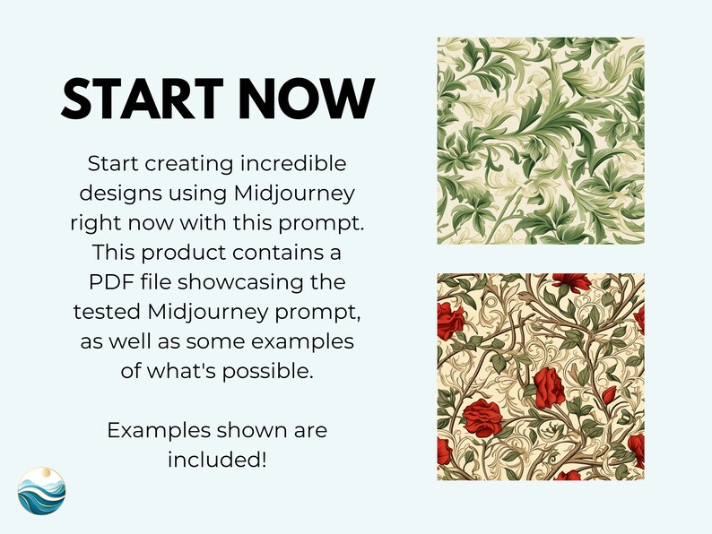Midjourney Prompt for creating your own vintage floral patterns, Professional Midjourney Guide for seamless patterns floral vintage image 2