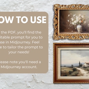 Vintage Oil Paintings Midjourney Prompt Professional Midjourney Guide for farmhouse antique oil paintings High Quality prompt template image 4