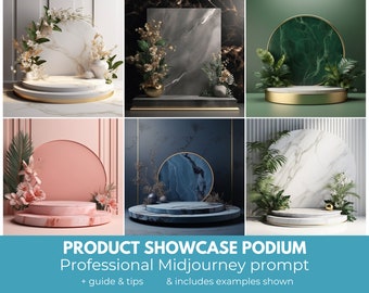 Midjourney Prompt for Product Podium Display Mockup, Professional Midjourney Guide for luxurious product display mockup photography