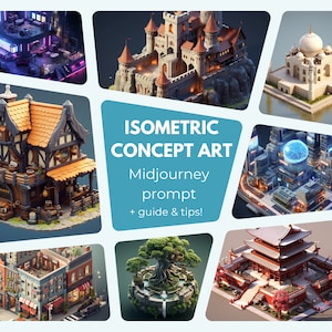 Midjourney Prompt for Isometric building art, High Quality Prompt, Midjourney Guide, Best Midjourney game asset prompt