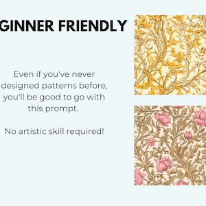 Midjourney Prompt for creating your own vintage floral patterns, Professional Midjourney Guide for seamless patterns floral vintage image 5