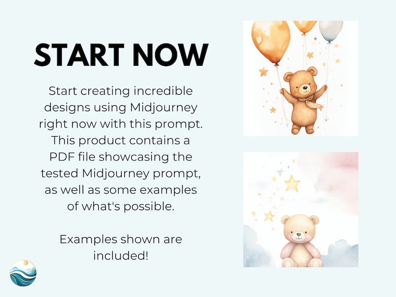 Muurkunst voor de kinderkamer Midjourney prompt | Digitale kinderkamerkunst, teddybeerkunst aan de muur | Hoogwaardige gids halverwege de reis, promptsjabloon afbeelding 2