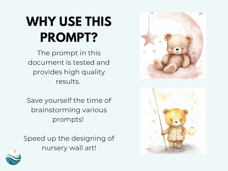 Muurkunst voor de kinderkamer Midjourney prompt | Digitale kinderkamerkunst, teddybeerkunst aan de muur | Hoogwaardige gids halverwege de reis, promptsjabloon afbeelding 4