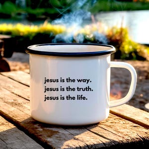 Taza de cerámica &quot;Jesús es el camino, la verdad y la vida&quot;, tazas con versículos bíblicos, tazas con frases y refranes de Jesús, tazas con &quot;Amo a Jesús&quot;, Jesús es mi ancla.