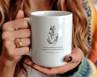 Psalms Mug Gifts For Her, Encouraging Bible Verses For Spiritual Warfare and Prayer, Ceramic Mug With Bible Verse, Christian Affirmations
