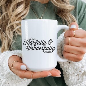 I Am Fearfully & Wonderfully Made | Ceramic Mug | Psalms Mug | Psalms Bible Verses | Christian Mug Gift | Bible Verse Mug