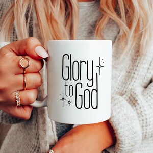 Glorie aan God keramische mok | Tekst christelijke hymne, bijbeltekst