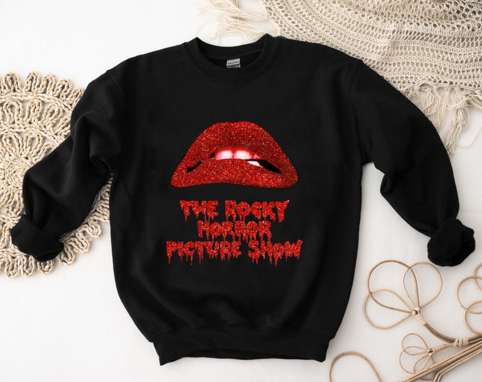 Red Lip Rocky Horror Picture Show 80s Movie Nostalgia T shirt