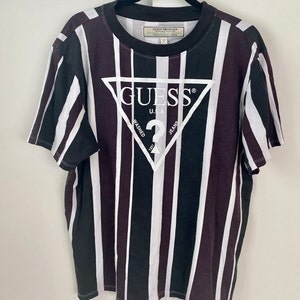 Vintage Guess Stripped T-Shirt With Logo