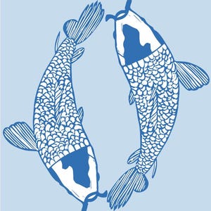 Radiant Koi Blue - Blank Greeting Cards 5 Pack
