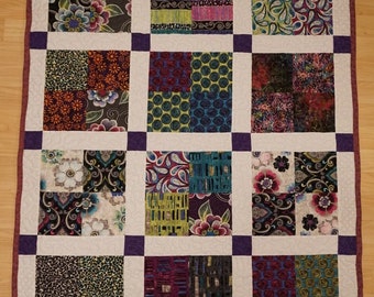 Handmade purple flower quilt