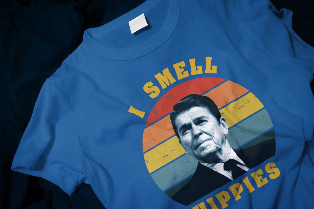 I Smell Hippies Ronald Reagan Funny Classic Tshirt Etsy