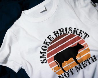 Smoke Brisket Not Meth Classic T-Shirt: A Hilarious BBQ Statement for Men!