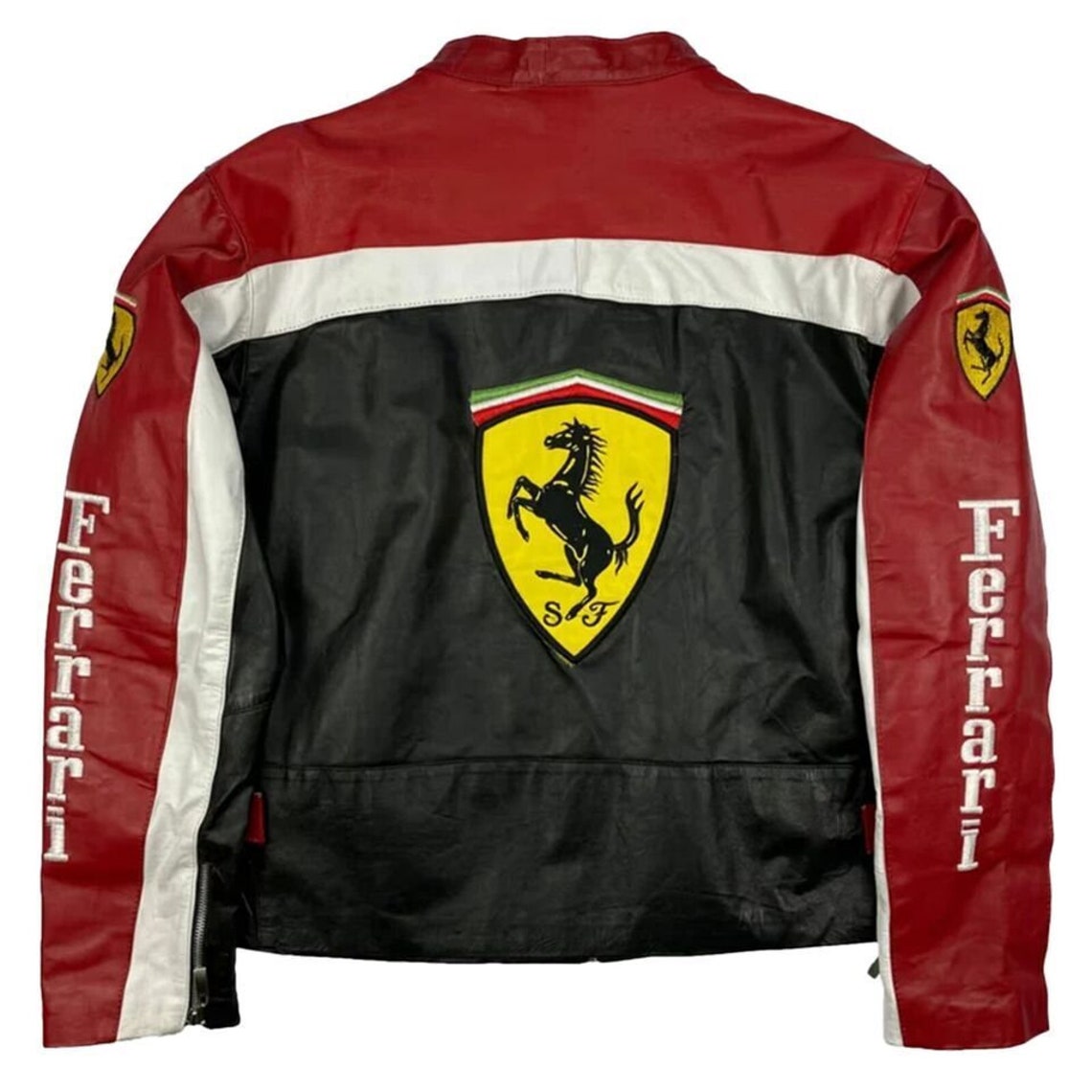 Men-women New Ferrari F1 Racing Black Jacket Cowhide Leather - Etsy