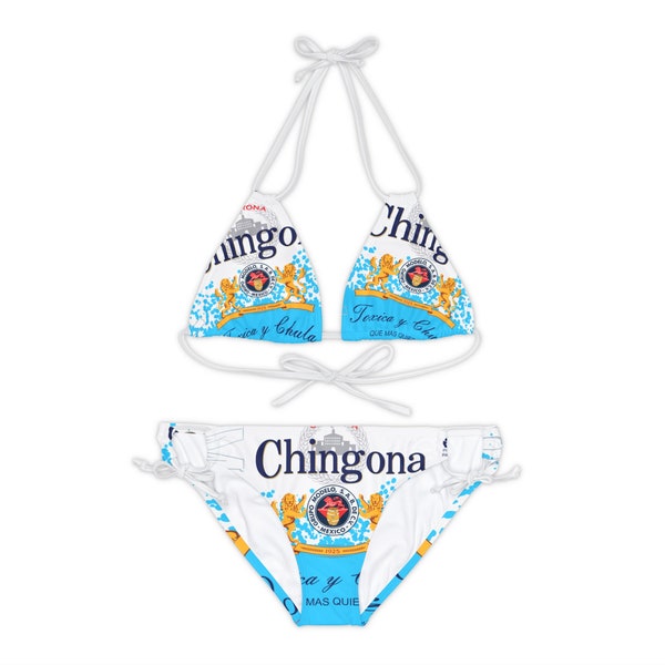 Chingona Blue Strappy Bikini Set
