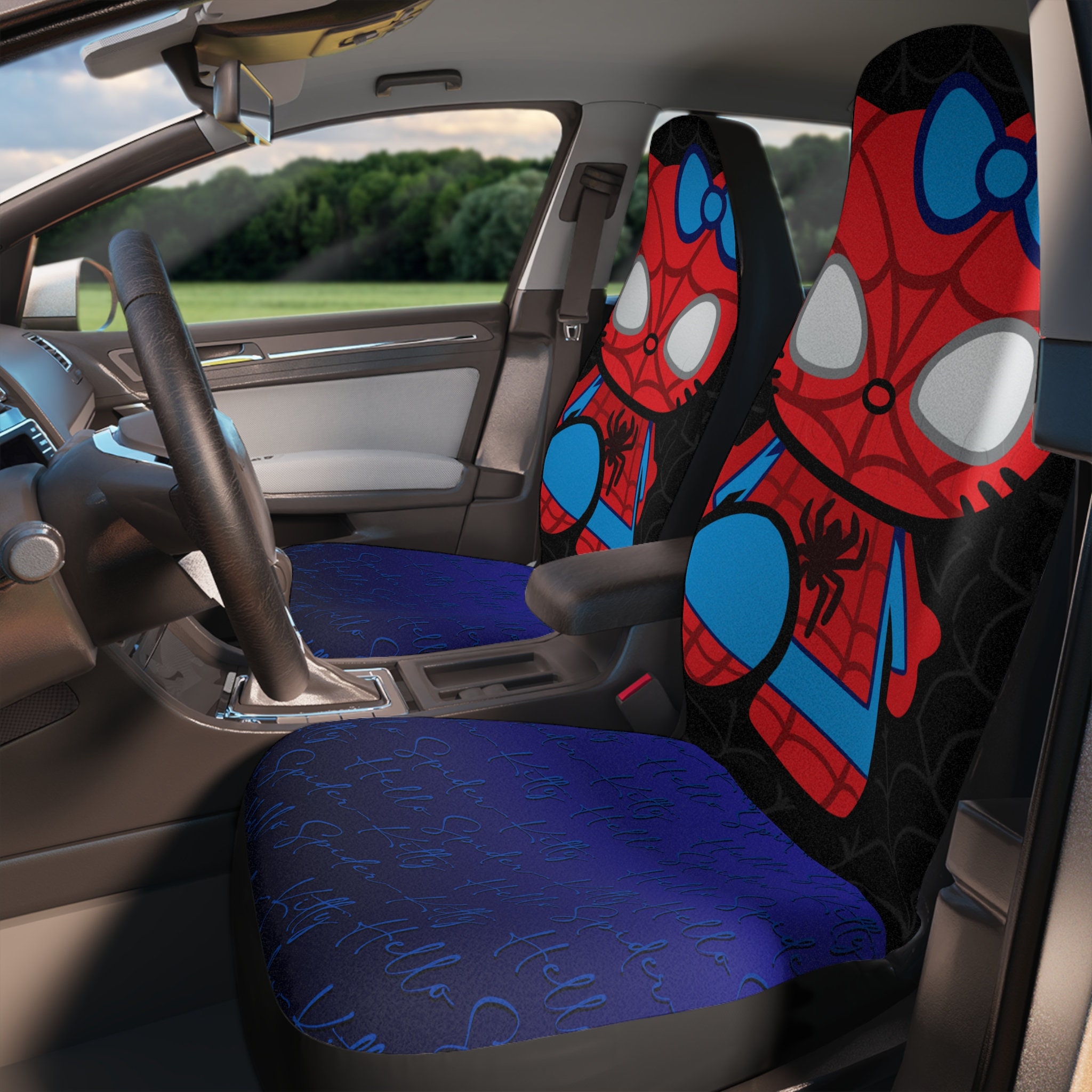 Spider-Man and Hello Kitty Car Seat Covers