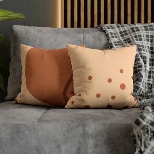 Contemporary Abstract Artsy Throw Pillow / Square Pillow Case / Cushion Cover / Funky Pillow Faux Suede Square Pillow Case