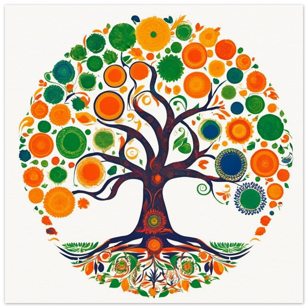 Tree of Life Poster India Tree of Life Print Wall Art Etsy