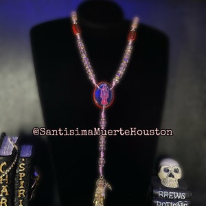Pink Santa Muerte Rosary