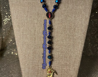 Blue Santa Muerte Rosary