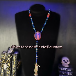 Blue Santa Muerte Rosary
