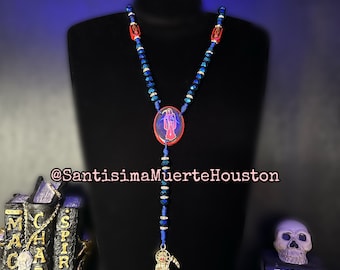 Blue Santa Muerte Rosary