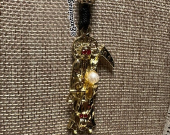 Black Santa Muerte Rosary