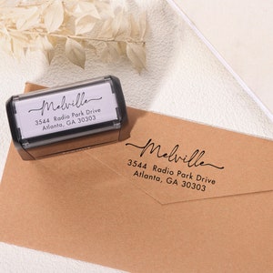 Adresstempel op maat, zelfinktende adresstempel, gepersonaliseerde stempel, voor housewarmingsuitnodiging