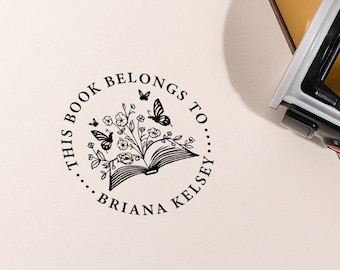 Personalized Library Stamp: Custom Rubber Book Stamp