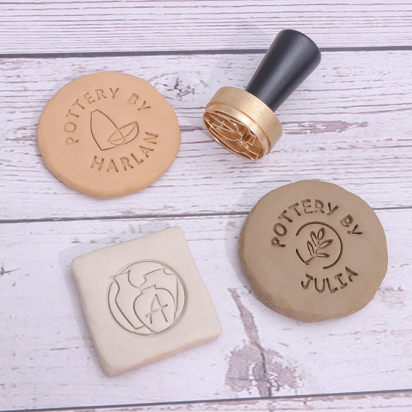 Custom Brass Pottery Stamp, Custom Initial Clay Stamp, Personalied Clay Signature Stamp Logo, Gifts for Pottery Makers